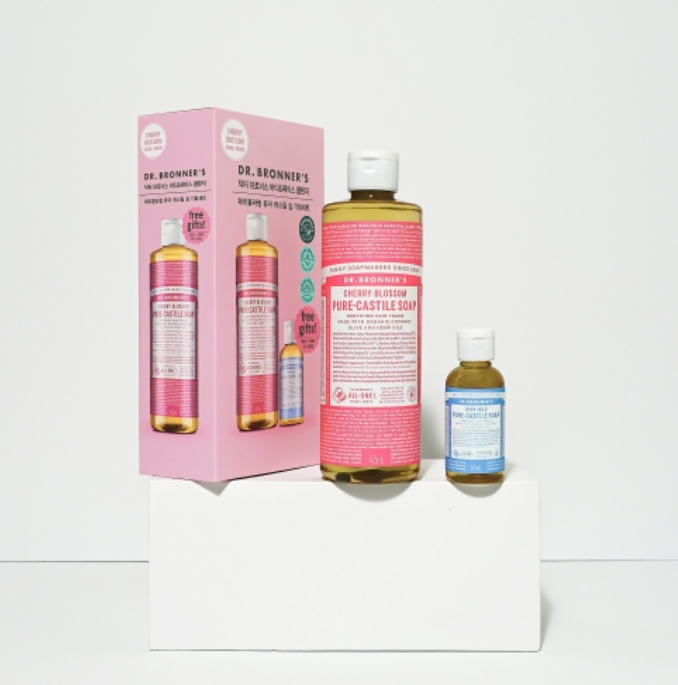 닥터 브로너스 체리블라썸 퓨어 캐스틸 솝 기획팩 이미지.(사진=닥터 브로너스)