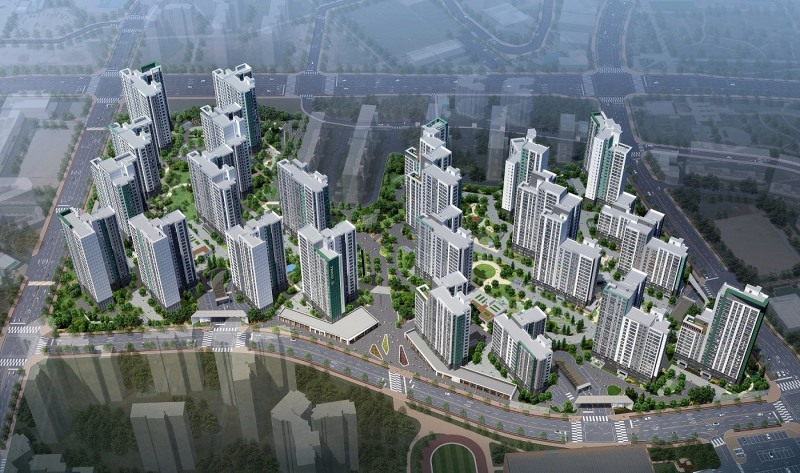 영통 푸르지오 트레센츠 & 영통 푸르지오 파인베르 조감도.(사진=대우건설)