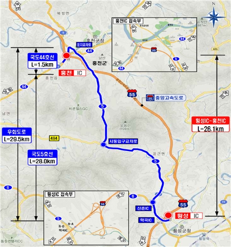 도로공사 "중앙고속도로 횡성IC∼홍천IC 구간 포장개량"... 양방향 장기 부분차단
