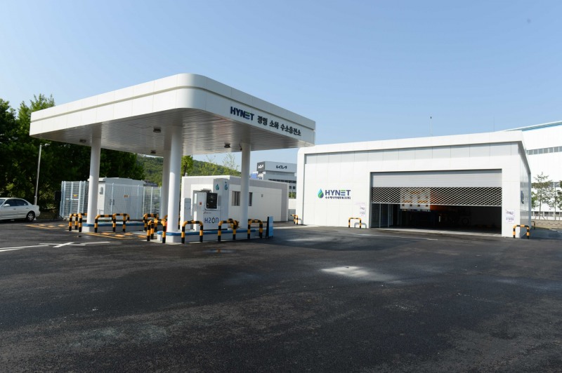 AutoLand 광명 복합충전소 내 하이넷 수소충전소.(사진=기아)