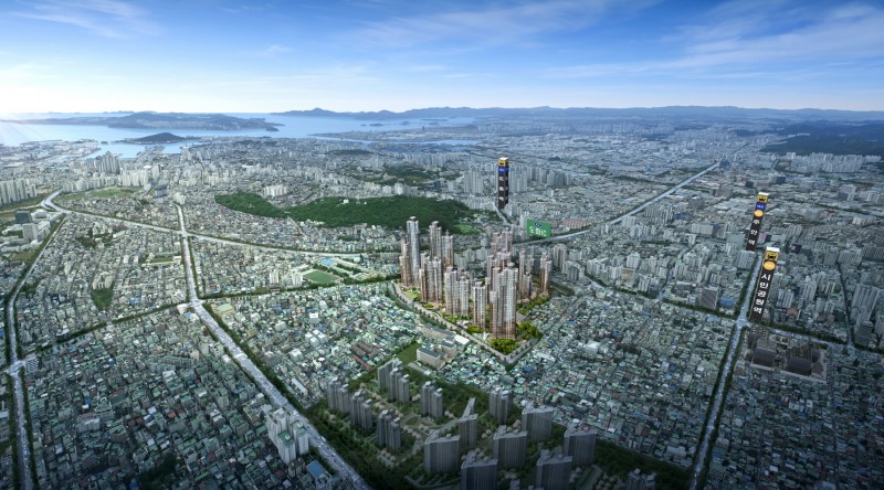 주안 센트럴 파라곤 항공조감도.