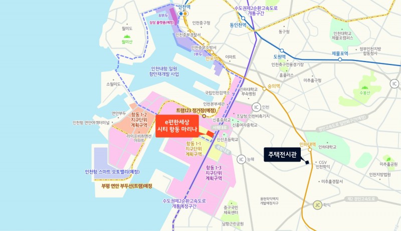 e편한세상 시티 항동 마리나 위치도.(사진=DL이앤씨)