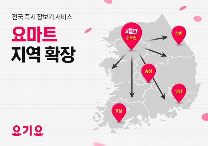 요기요, 전국 즉시 장보기 서비스 ‘요마트’ 대규모 지역 확장