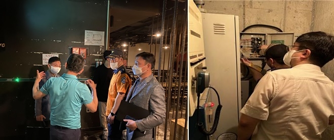 부산진구 지역 감성주점·클럽 불시 기동점검.(사진제공=부산소방재난본부)