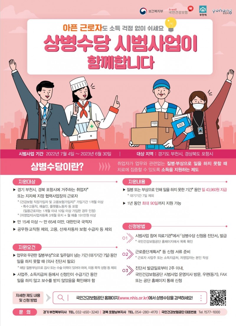 보건복지부, 4일부터 상병수당 제도 시범 시행