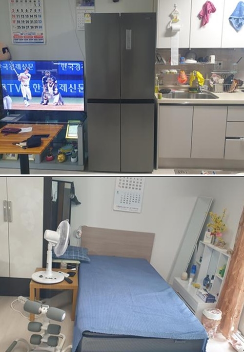 공주보호관찰소협의회에서 지원한 냉장고와 침대.(사진제공=공주보호관찰소)