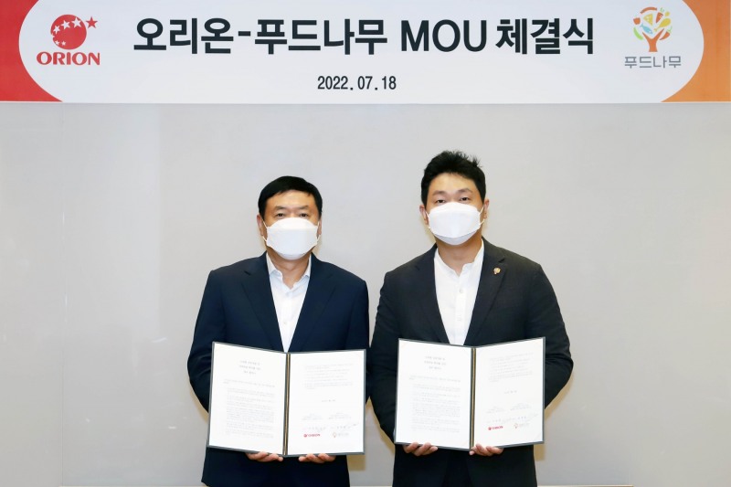 오리온, 푸드나무와 ‘단백질 제품 공동 개발과 판매채널 확대를 위한 업무협약’ 체결