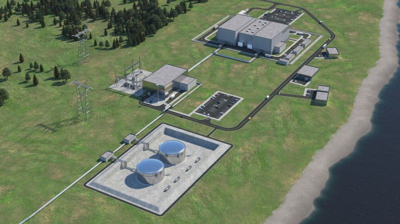 테레스트리얼 에너지가 개발 중인 일체형 용융염 원자로 발전소 조감도.(사진=DL이앤씨)