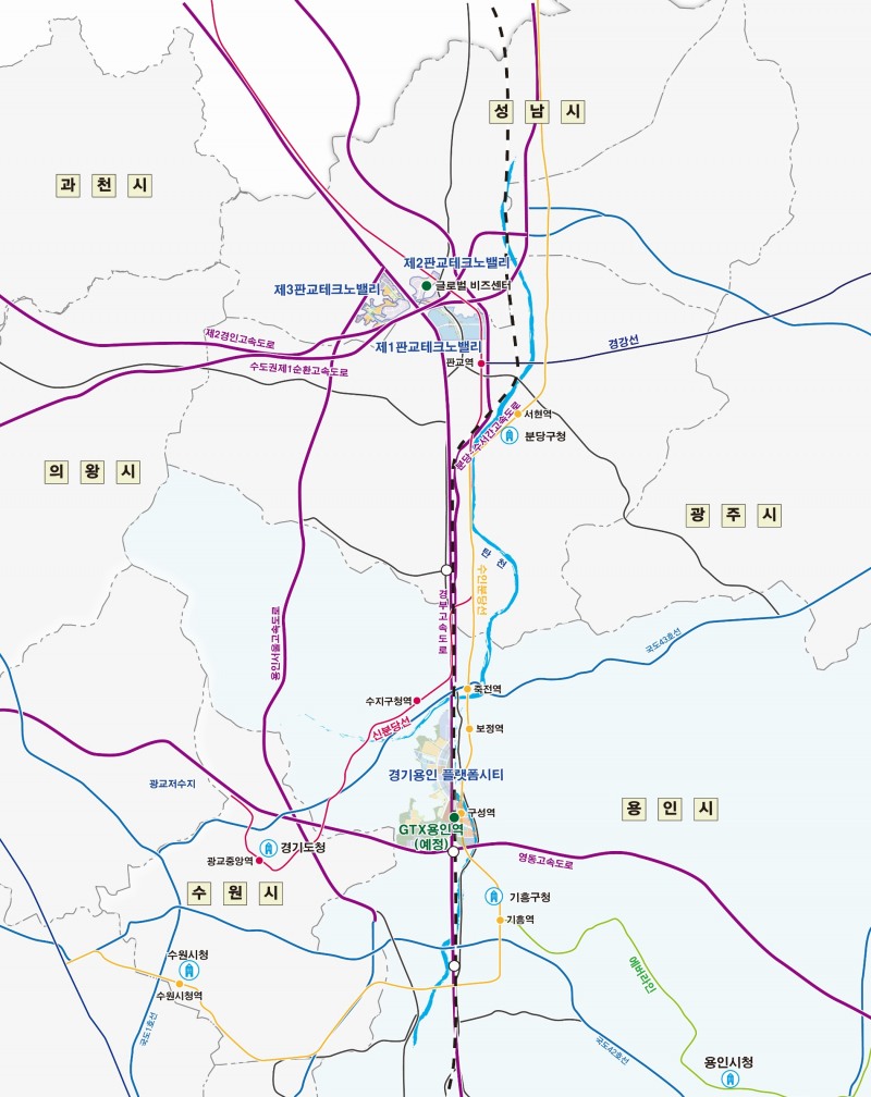제3판교TV, 경기용인플랫폼시티, 글로벌비즈센터 위치도