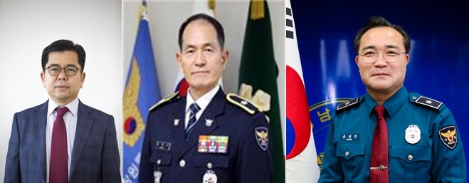 (사진왼쪽부터) 류해국·김한수·윤영진 경무관.(제공=부산경찰청)