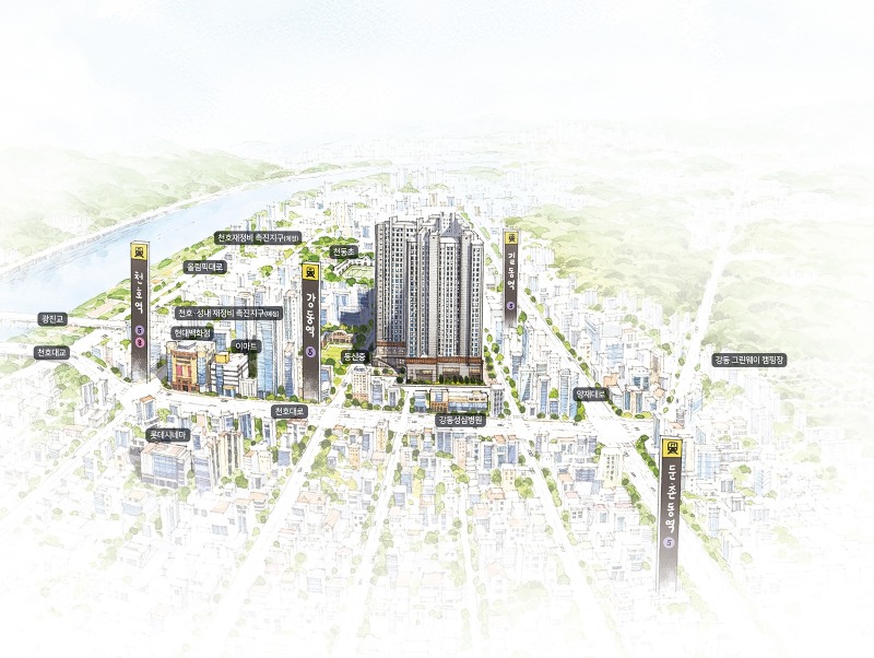 강동역SK리더스뷰_조감뷰.(사진=SK에코플랜트)