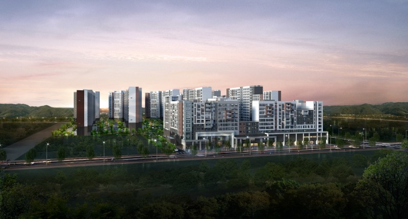 에코델타시티 푸르지오 센터파크 야경 투시도