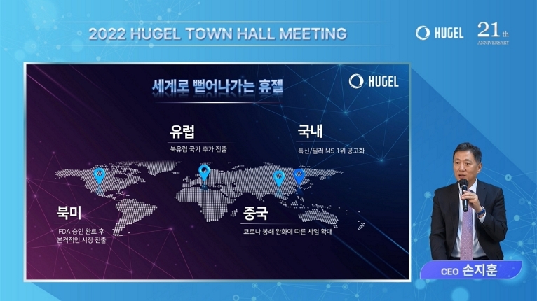 휴젤, 창립 21주년 기념 임직원 온라인 미팅 실시..."글로벌 진출 고도화할 것"