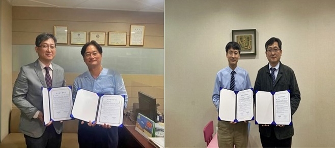 (사진왼쪽부터) 10월 25일 나눔정신건강의학과와 협약식/11월 29일 연세i정신건강의학과 협약식모습.(사진제공=부산보호관찰소)