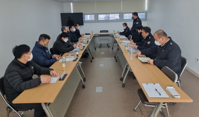 냉동(냉장)창고 소방안전관리자와의 간담회.(사진제공=부산소방재난본부)