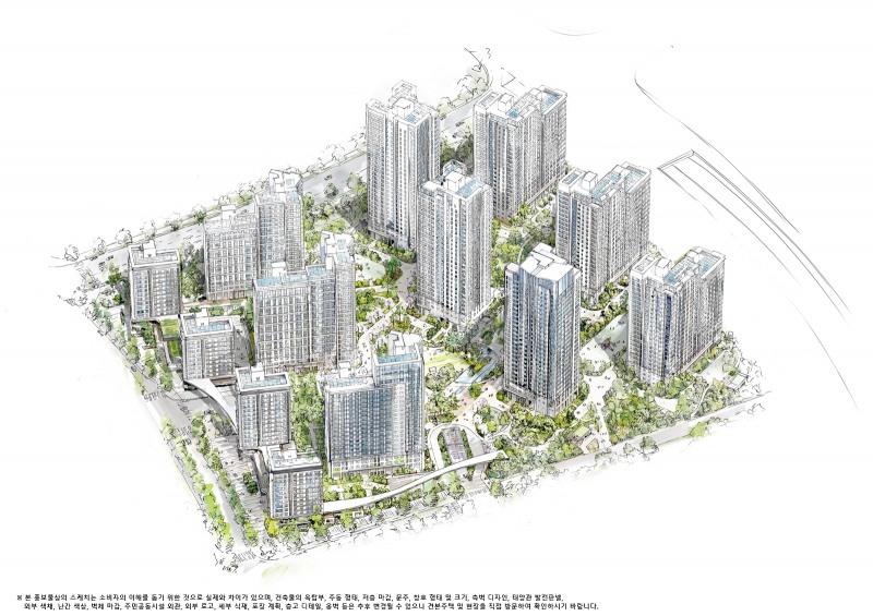 운정자이 시그니처 조감도 스케치.(사진=GS건설)