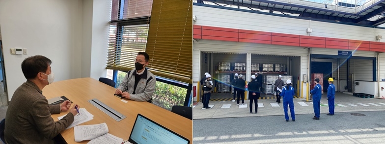 안전관리이행실태 평가모습.(제공=부산소방재난본부)