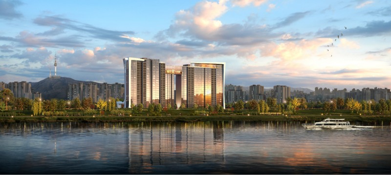 이촌 우성아파트 투시도.(사진=SK에코플랜트)