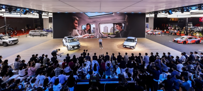 2023 상하이 모터쇼 프레스 컨퍼런스가 진행되고 있는 현대차관 전경.(사진=현대자동차)