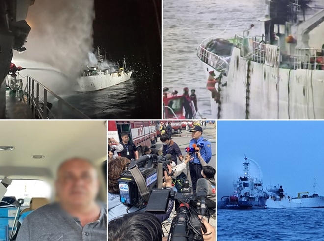 선장: (해양경찰 구조대원에게) 구해줘서 고맙다고 말했다.선장: 배 안에 여권도 있는데...통역사: (러시아)대사관에서 도움을 줄 거다. 걱정마라.선장: (러시아)대사관 사람들 만나면 그 분들 통해서 도움을 준 (해양경찰)분들께 감사하다고 하고 싶다. (사진제공=울산해양경찰서)