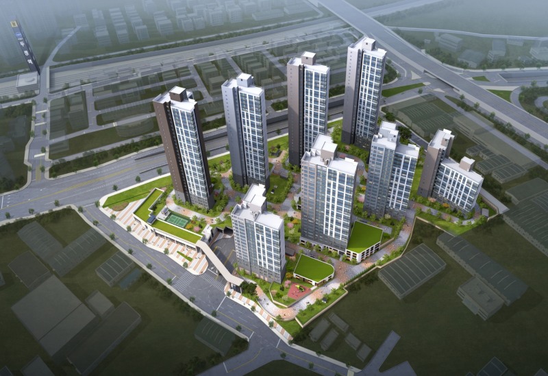 반도건설, '유보라 천안 두정역' 조감도.(사진=반도건설)