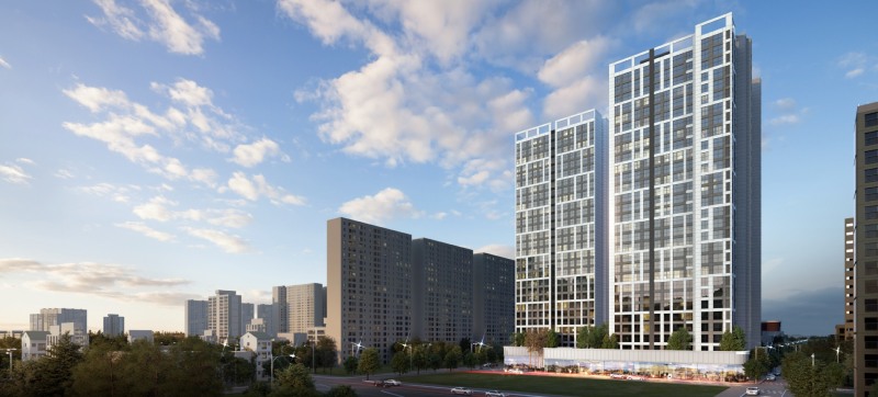 명학시장구역 가로주택정비사업 투시도.(사진=중흥토건)