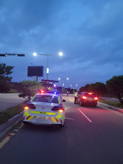 함양읍내 단속 모습.(제공=경남경찰청)