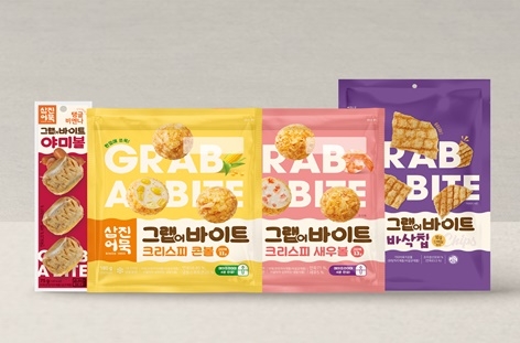 삼진어묵 ‘그랩 어 바이트’ 4종.(제공=삼진어묵)