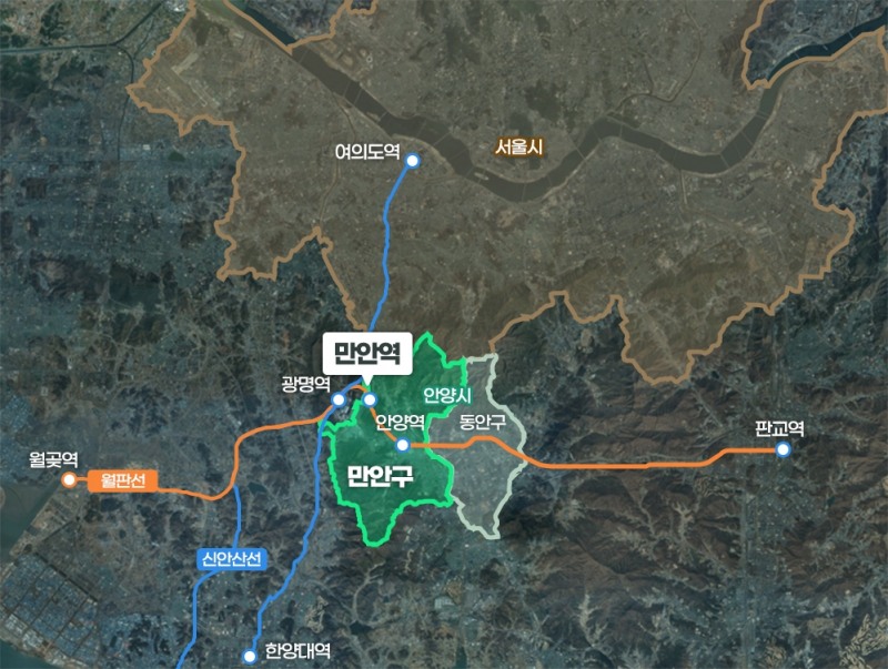 안양 만안구 위치도.