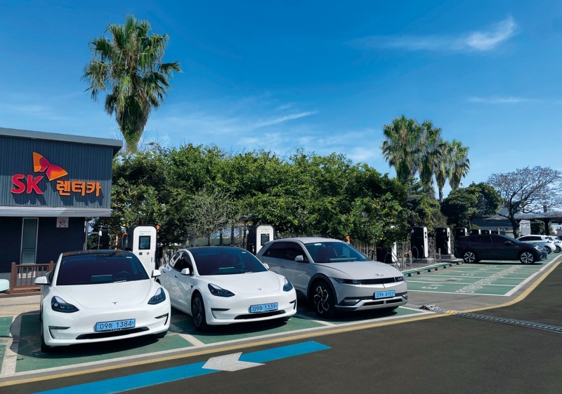 SK렌터카 제주지점 충전 인프라 모습.(사진=SK렌터카)