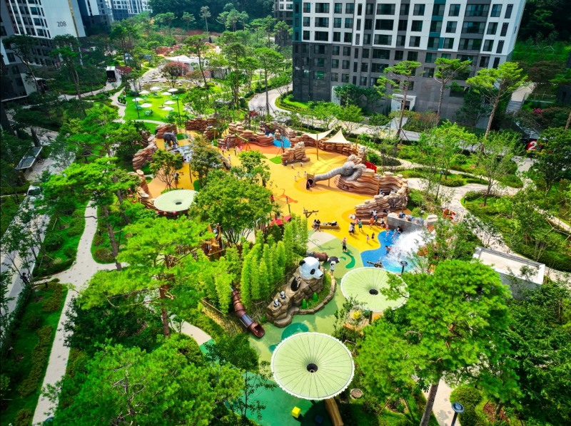 검암역 로열파크씨티 2단지 사파리월드 조경.(사진=DK아시아)