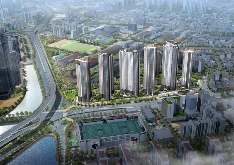 더 비치 푸르지오 써밋 조감도. (사진=대우건설)