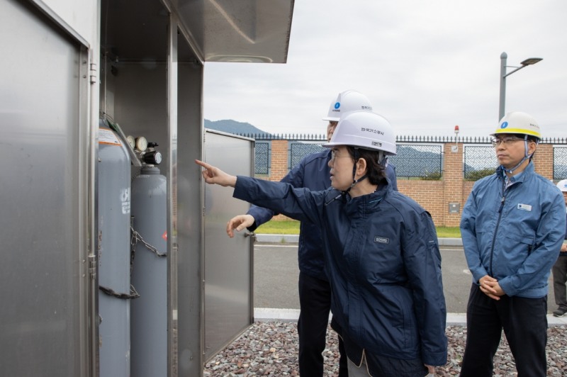 최연혜 가스공사 사장, 추석 연휴 마지막날 달성공급관리소 안전점검 실시 전경.(사진=한국가스공사)