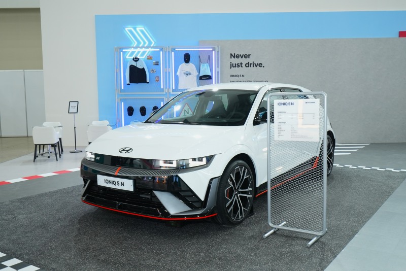 ‘2023 대한민국 미래모빌리티엑스포' 현대자동차관에 전시된 아이오닉 5N.(사진=현대자동차)