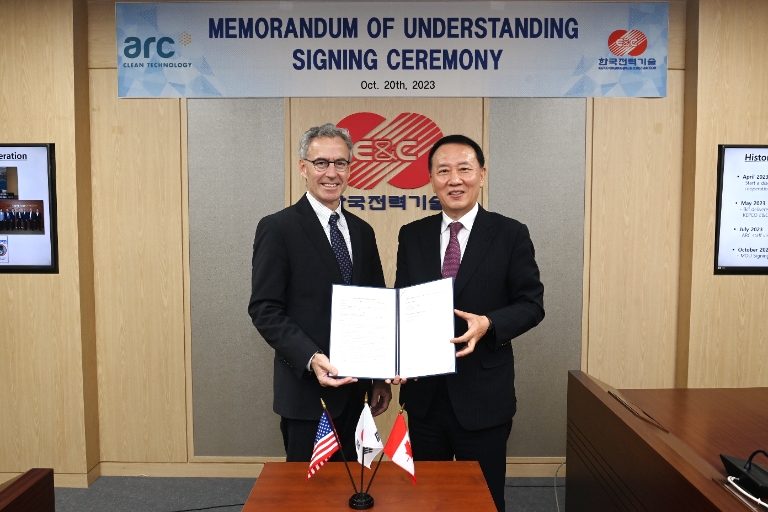 한국전력기술, ARC와 ‘ARC-100’ 상용화 공동 추진 위한 업무협약 체결