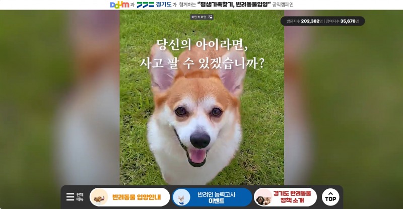 반려동물 입양 문화 확산 공익캠페인