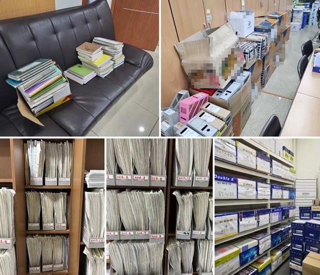 압수한 간호기록지, 진료기록, 입원기록 등.(제공=부산경찰청)