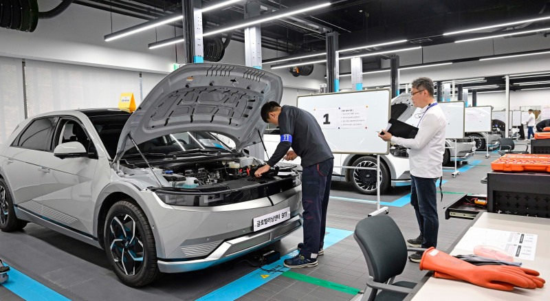 현대차 천안 글로벌 러닝센터에서 진행된 ‘2023 그랜드마스터 인증 평가’ 2차 실기 평가 현장.(사진=현대자동차)