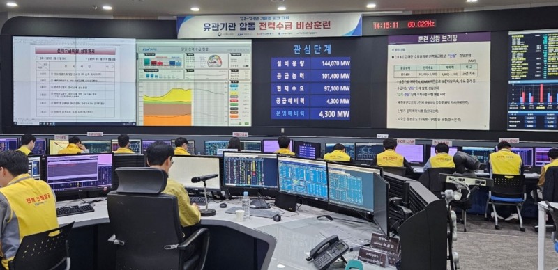 ‘전력수급 비상 훈련’ 시행 장면. (사진=전력거래소)