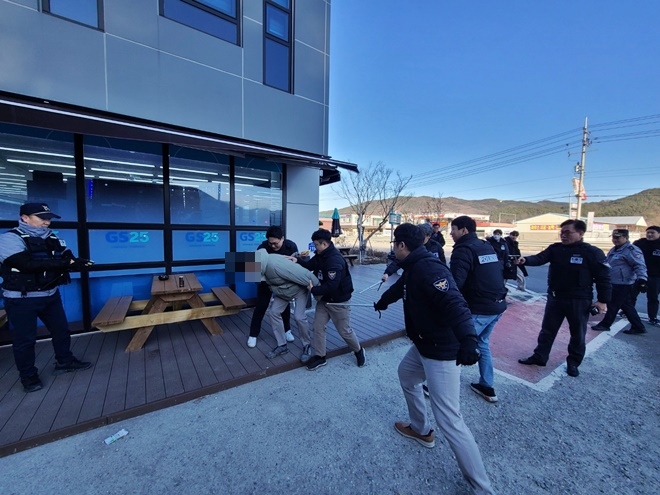 강력사건 대응 훈련(FTX) 모습.(사진제공=대구경찰청)