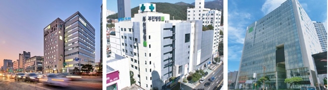 왼쪽부터 서울부민병원, 부산부민병원, 해운대부민병원 전경.(제공=부민병원그룹) 