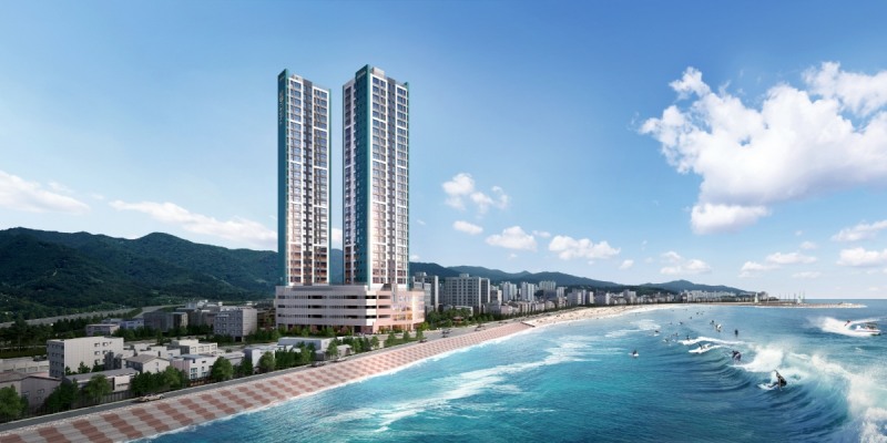 울진 후포 오션 더캐슬 공동주택 투시도.(사진=대한토지신탁)