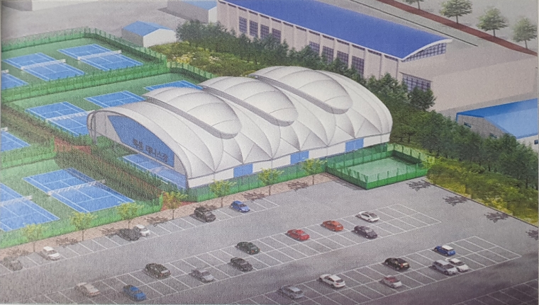 목동 테니스장 캐노피 지붕 조감도 (사진=조수진 의원실)