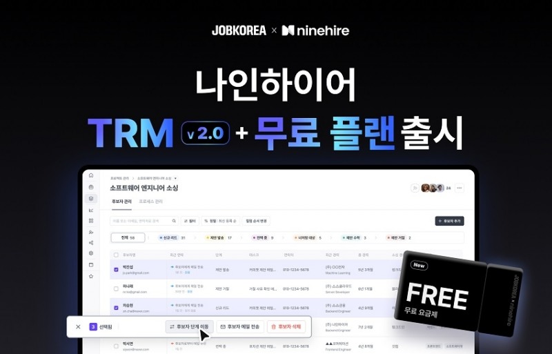잡코리아-나인하이어, ‘인재 소싱 솔루션 TRM 2.0·무료 요금제’ 선보여