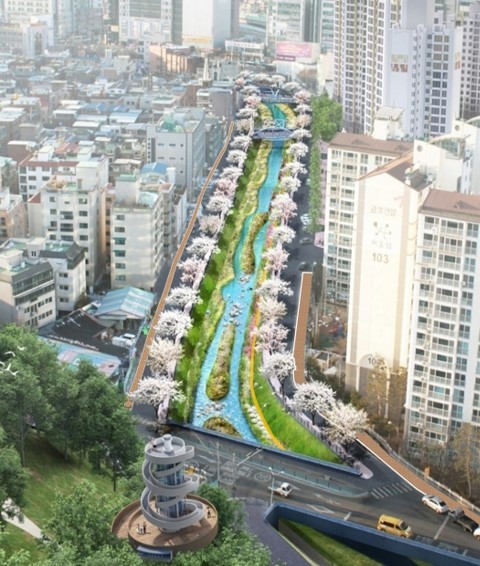 구리 인창천 사업 후 조감도