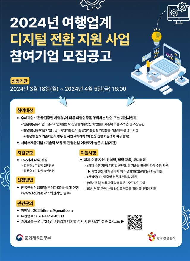 관광공사, ‘여행업계 디지털 전환 지원사업’ 모집