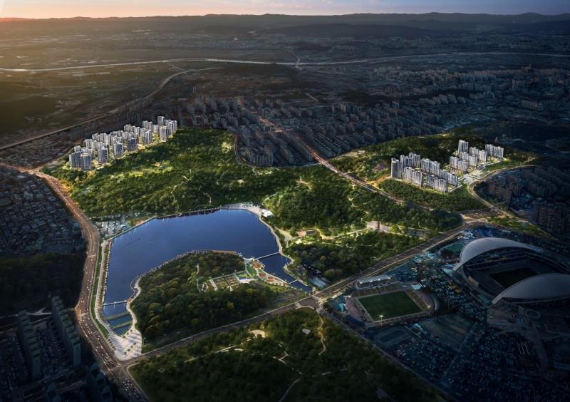 중앙공원 롯데캐슬 시그니처 광역조감도.