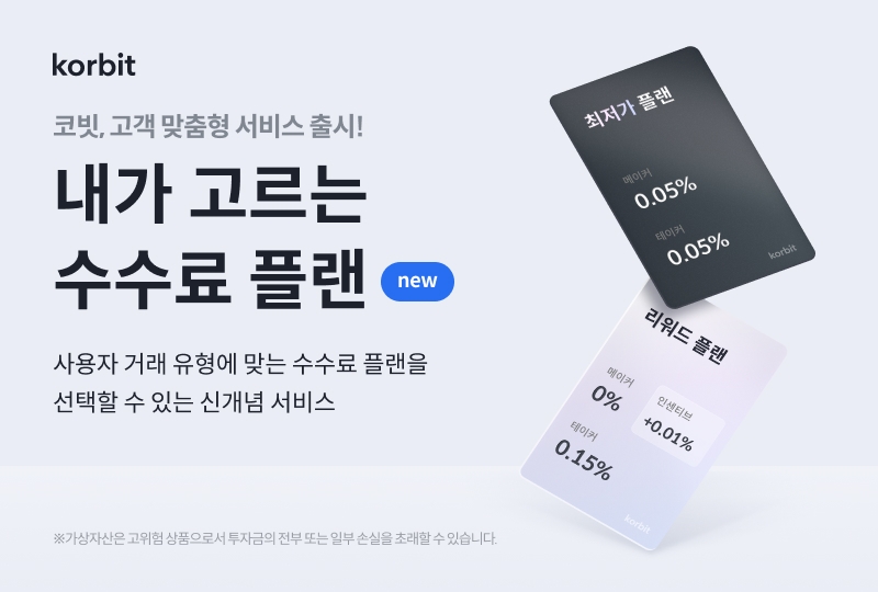 코빗, ‘내가 고르는 수수료 플랜’ 서비스 선보여