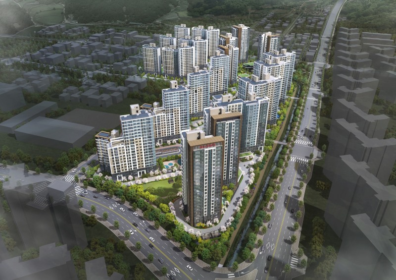 힐스테이트 죽림더프라우드 조감도.(사진=현대건설)