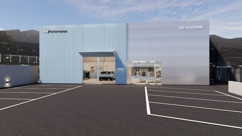 'N 퍼포먼스 Garage' 외부 전경 조감도.(사진=현대자동차)